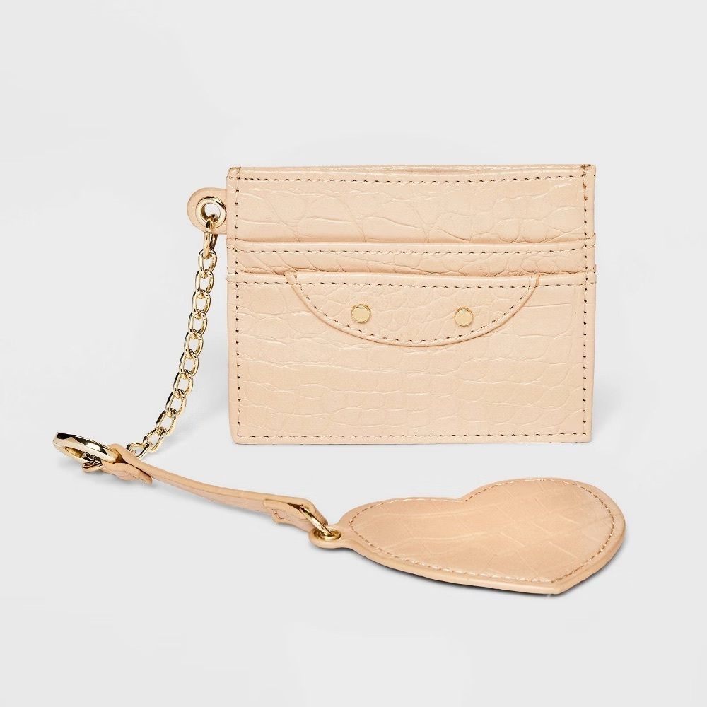 Wild Fable Croc Card Holder Keychain Heart Mirror NWT